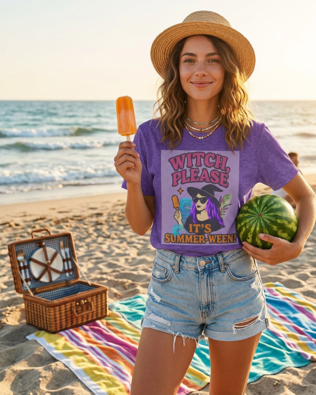 Witch Please Summer-Ween T-Shirt, Halloween Tee, Summer Casual Wear