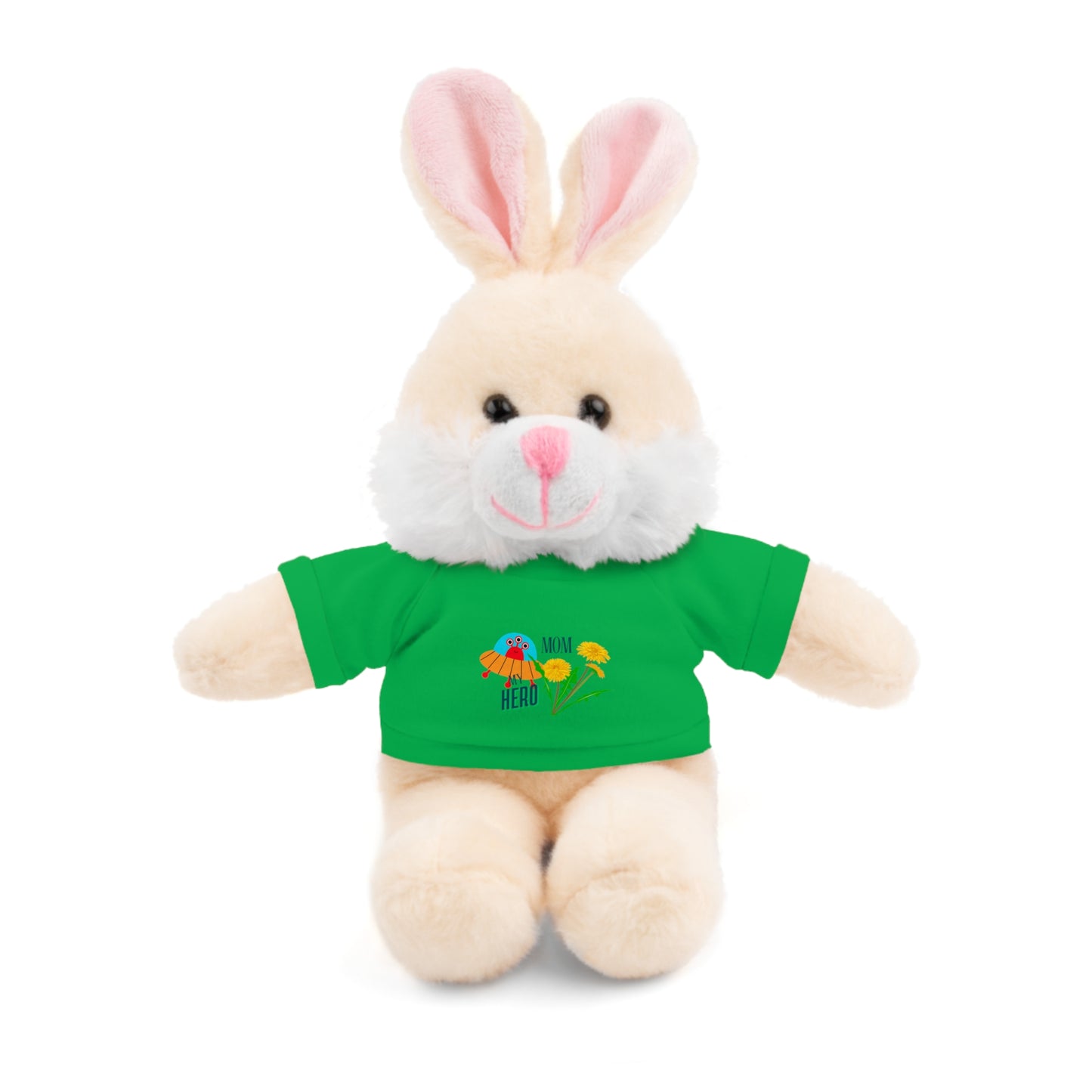 MOM is my Hero Stuffed Animal Tee Bear - Perfect Gift for Kids & Celebrations