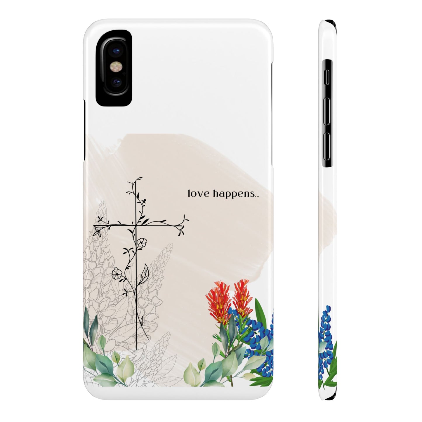 Floral Love Happens Phone Case - Slim Design for Nature Lovers