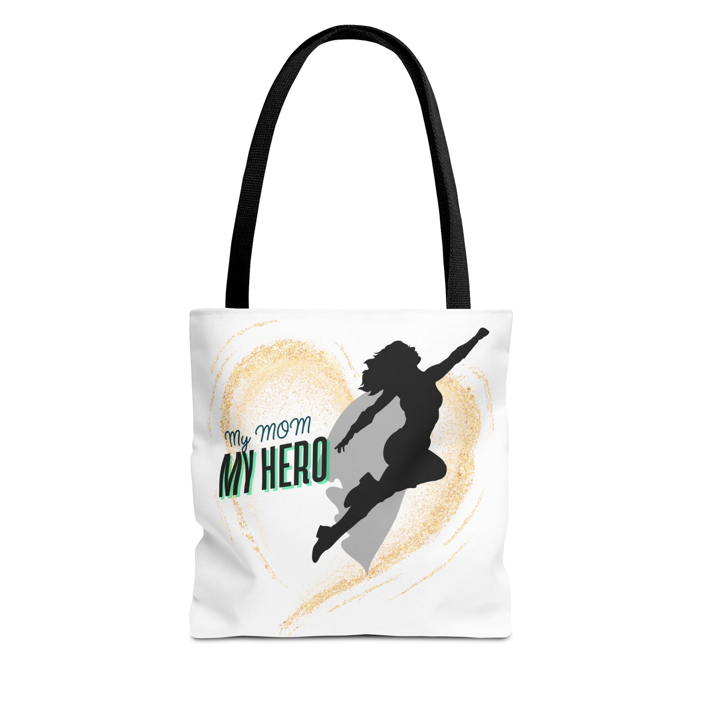 My Mom, My Hero Tote Bag - Heart Design for Mother's Day and Everyday Use