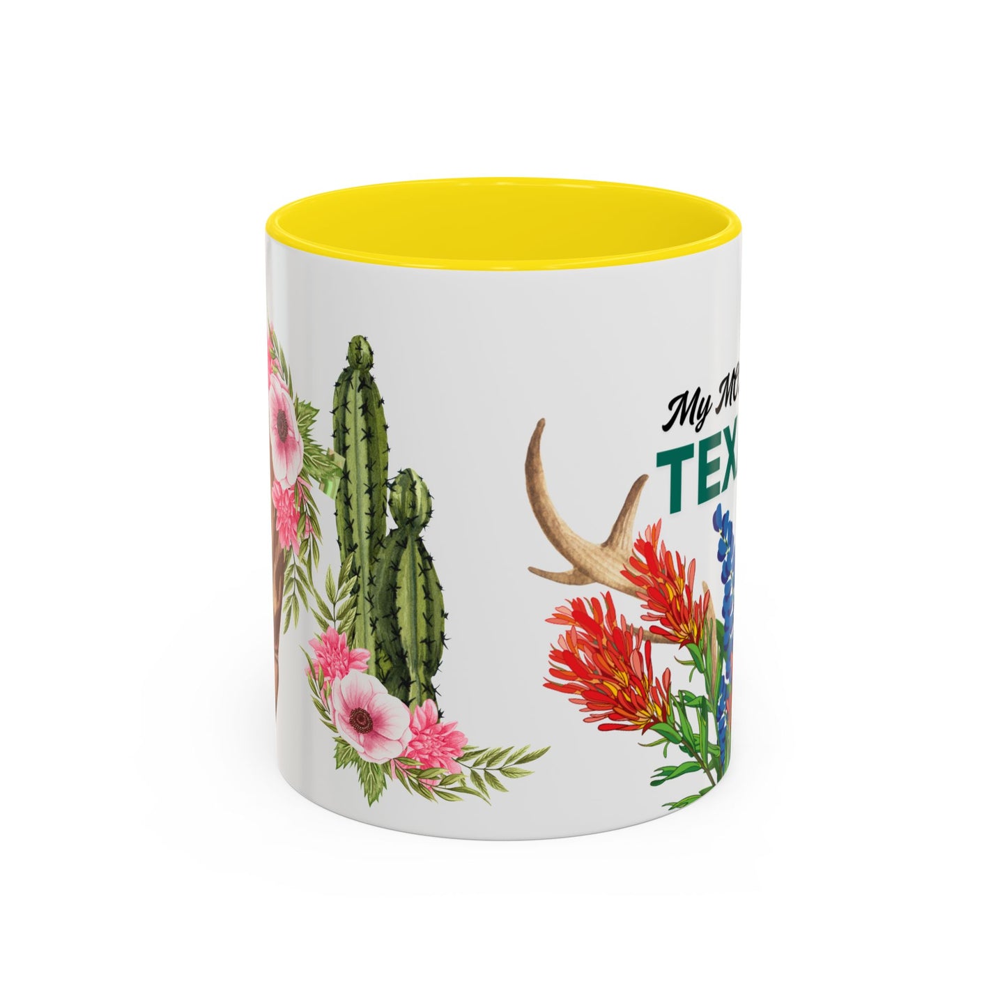 Texas MOM Accent Coffee Mug - Vibrant Floral Design for Mothers Day