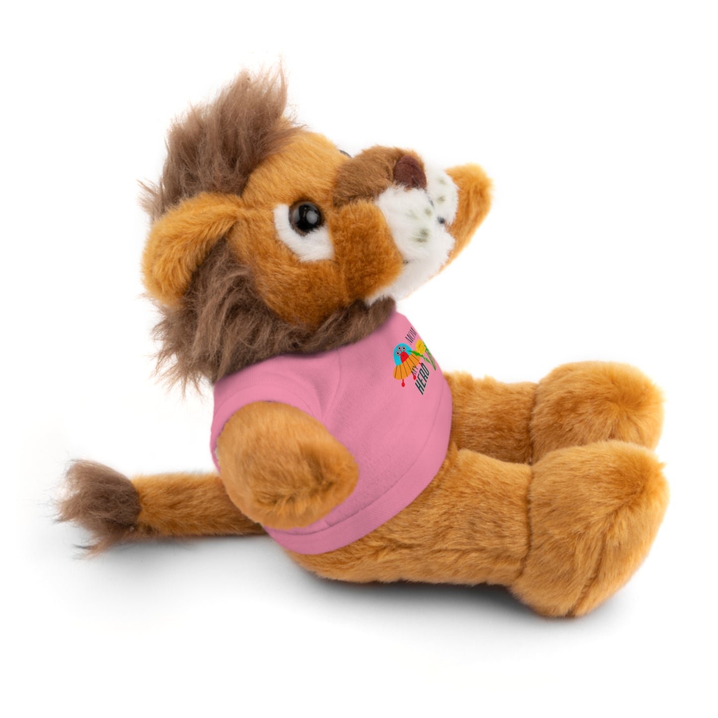 MOM is my Hero Stuffed Animal Tee Bear - Perfect Gift for Kids & Celebrations