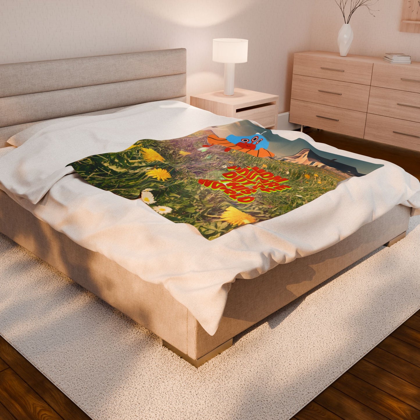 Out of This World Mom Velveteen Plush Blanket - Cozy Gift for Mother's Day & Birthdays