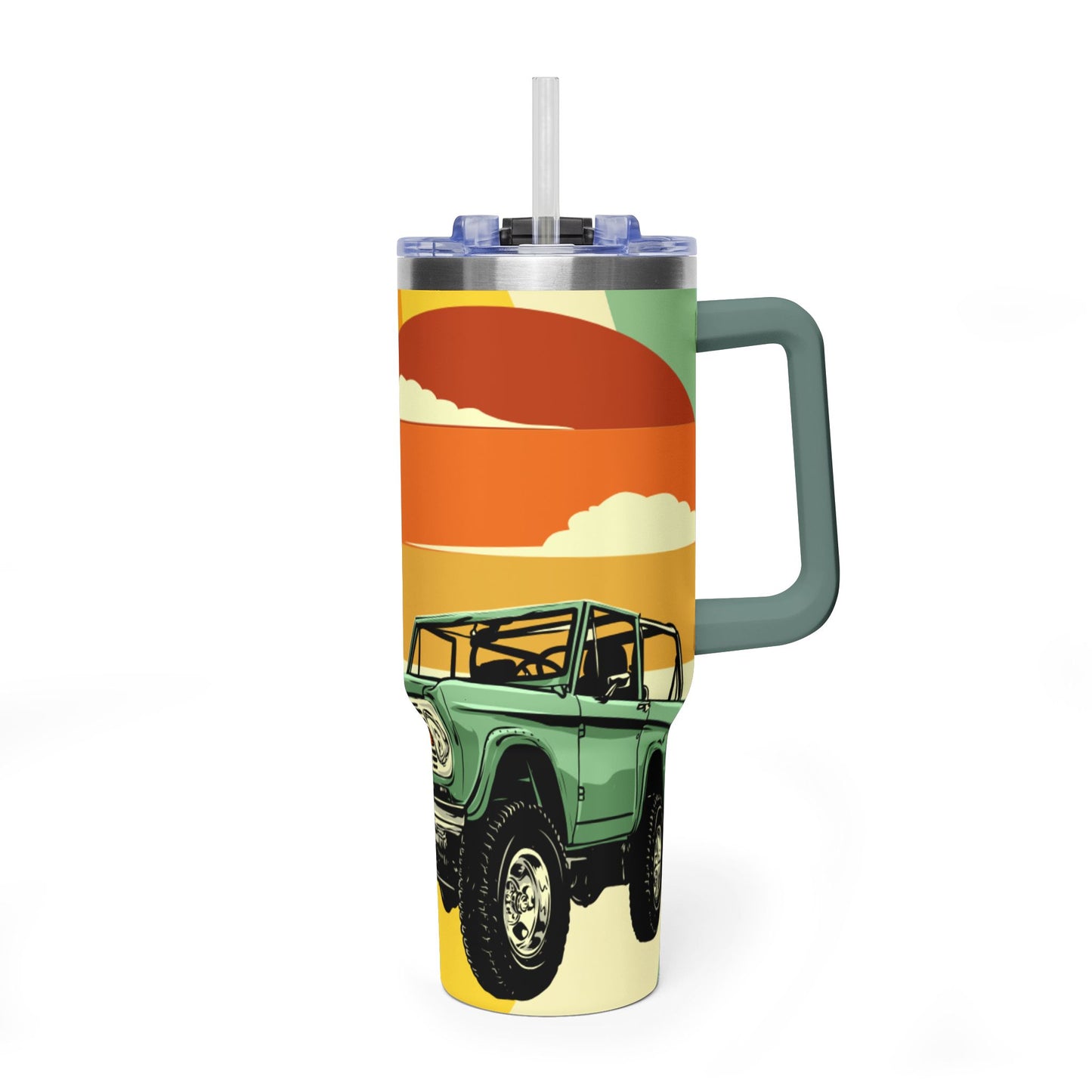 Retro Sunset Truck "Best Dad!" Travel Mug 40 oz.