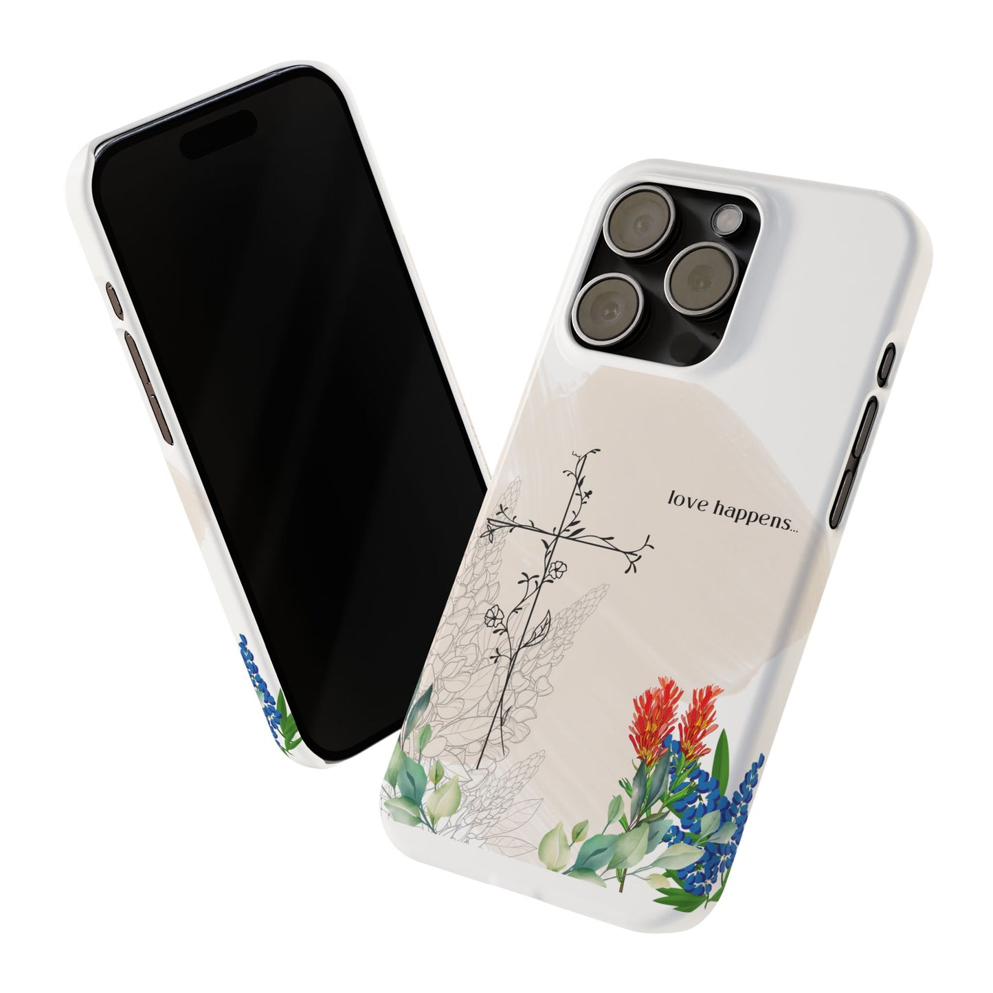 Floral Love Happens Phone Case - Slim Design for Nature Lovers