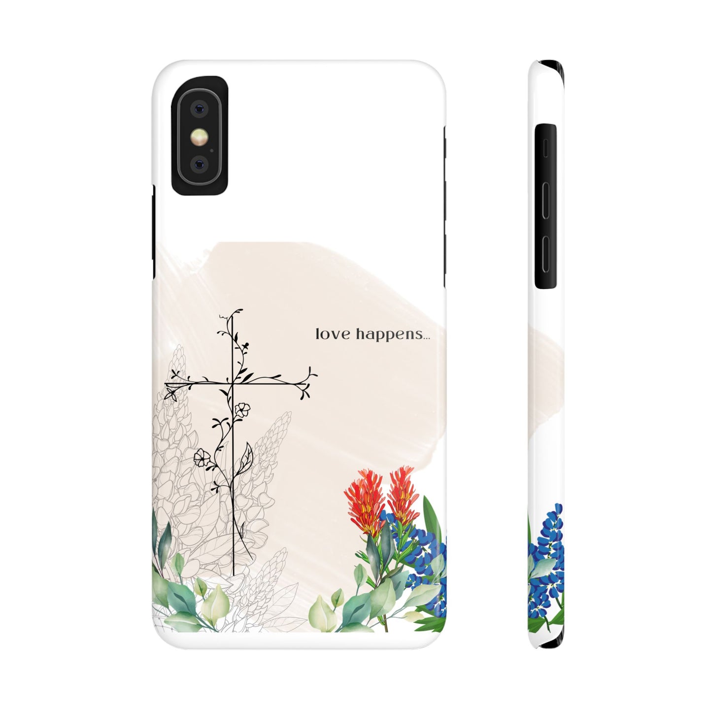 Floral Love Happens Phone Case - Slim Design for Nature Lovers
