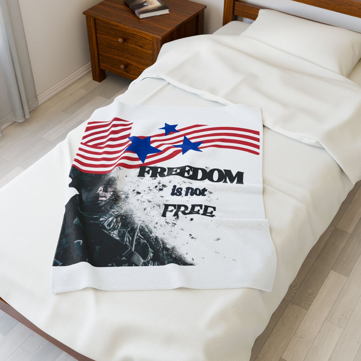 Freedom Is Not Free, Cozy Throw, Military Tribute, Home Decor, Gift for Veterans