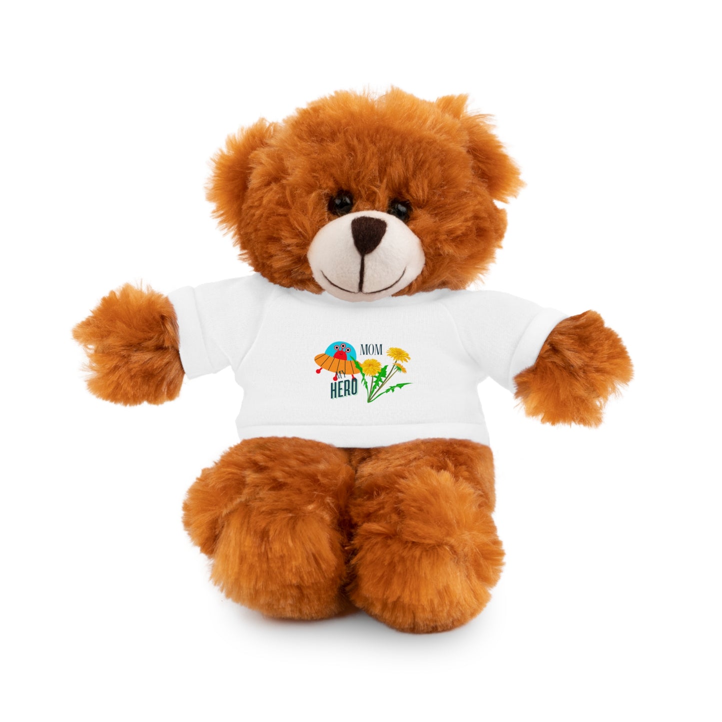MOM is my Hero Stuffed Animal Tee Bear - Perfect Gift for Kids & Celebrations