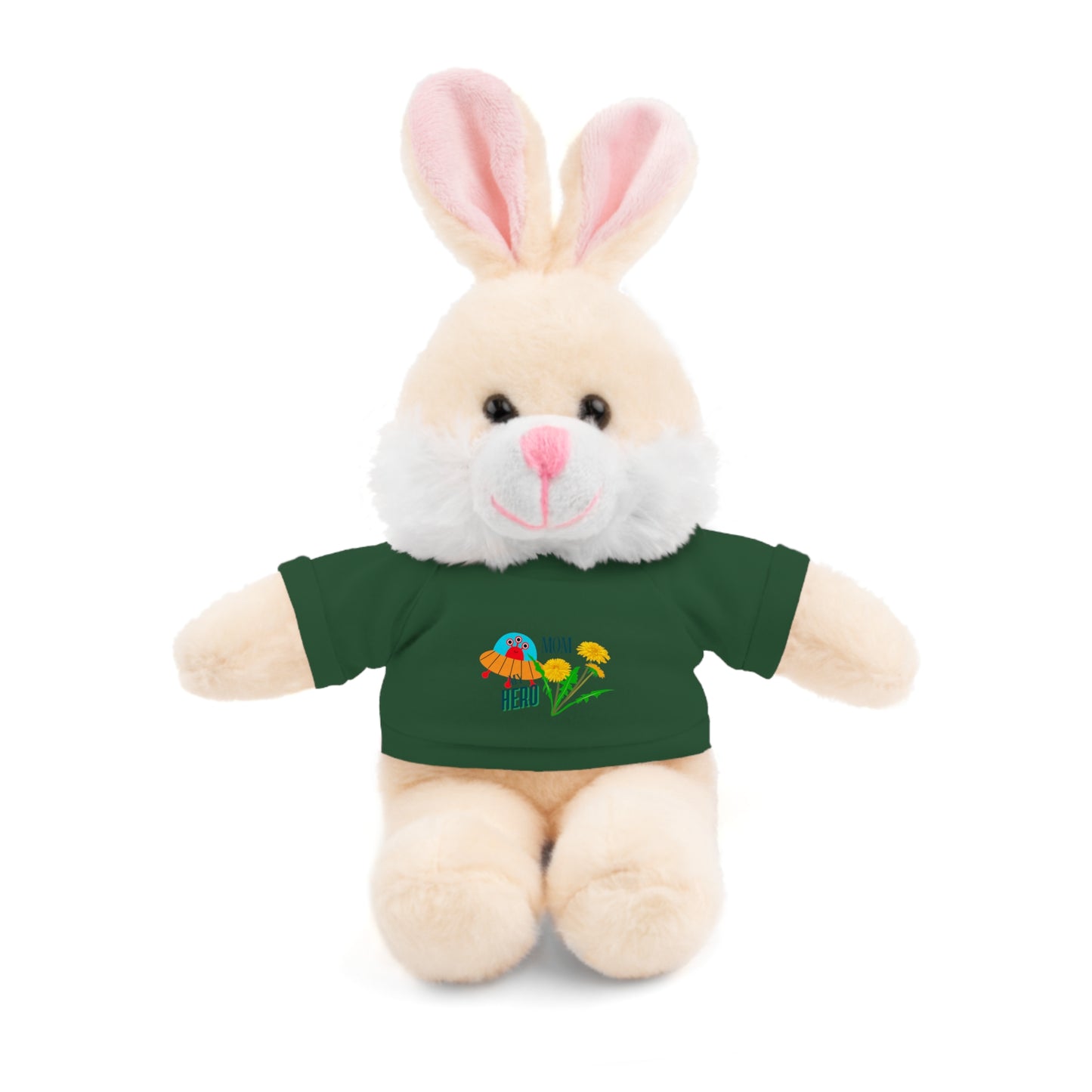MOM is my Hero Stuffed Animal Tee Bear - Perfect Gift for Kids & Celebrations