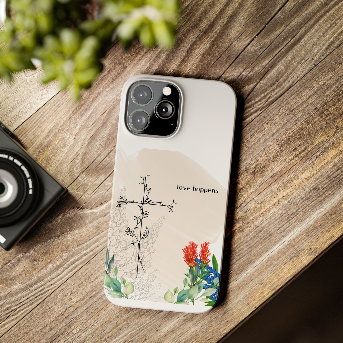 Floral Love Happens Phone Case - Slim Design for Nature Lovers