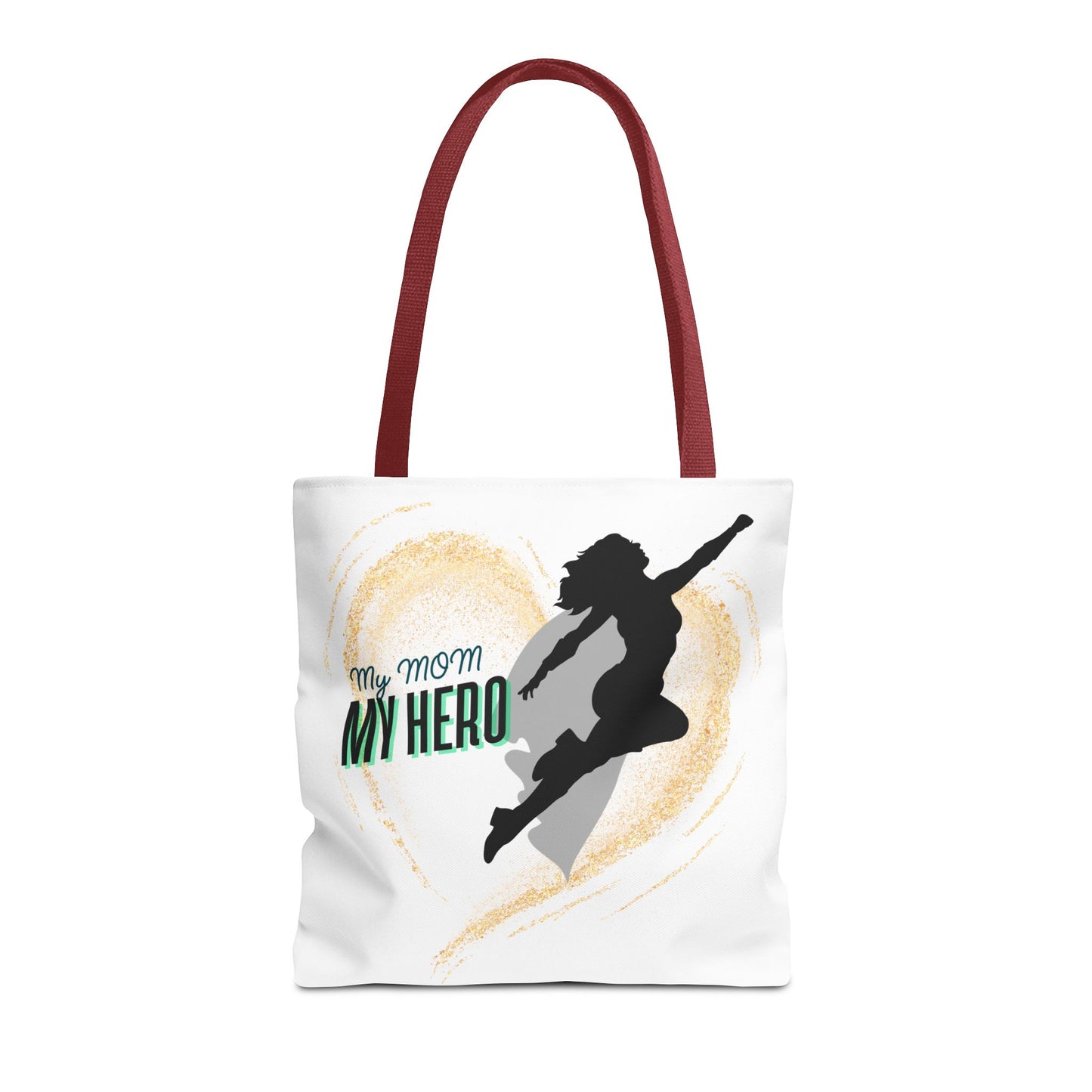 My Mom, My Hero Tote Bag - Heart Design for Mother's Day and Everyday Use