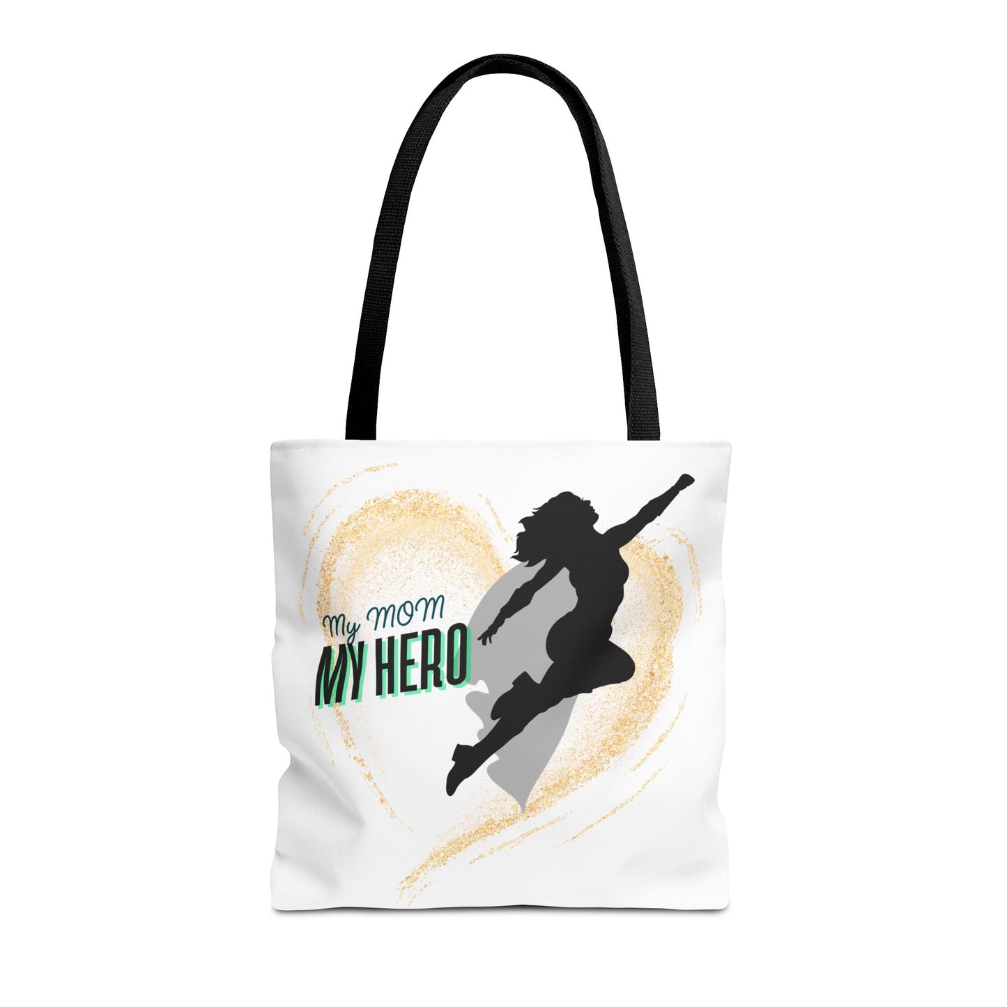 My Mom, My Hero Tote Bag - Heart Design for Mother's Day and Everyday Use