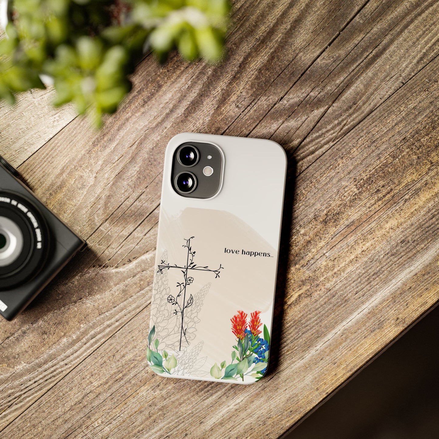 Floral Love Happens Phone Case - Slim Design for Nature Lovers