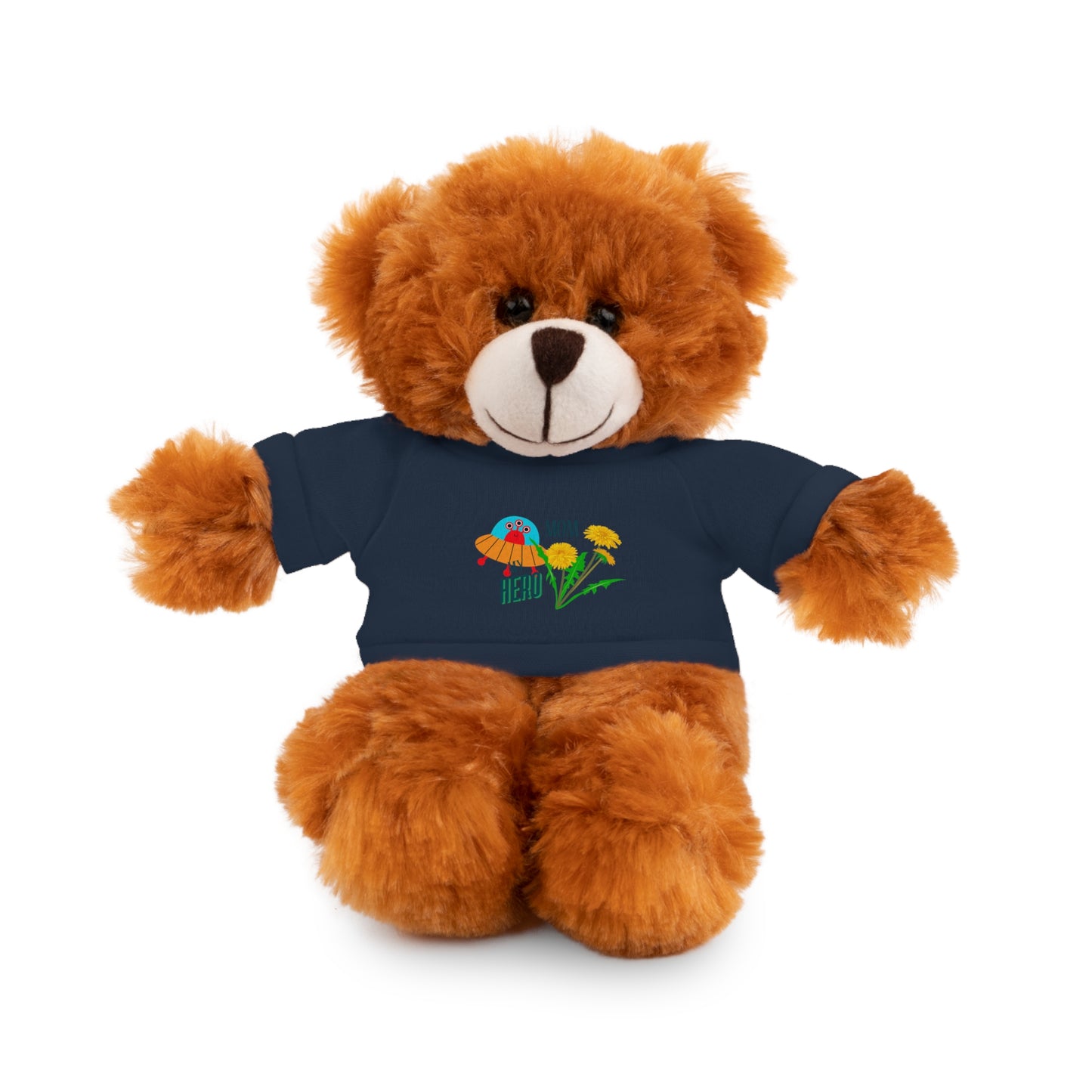MOM is my Hero Stuffed Animal Tee Bear - Perfect Gift for Kids & Celebrations