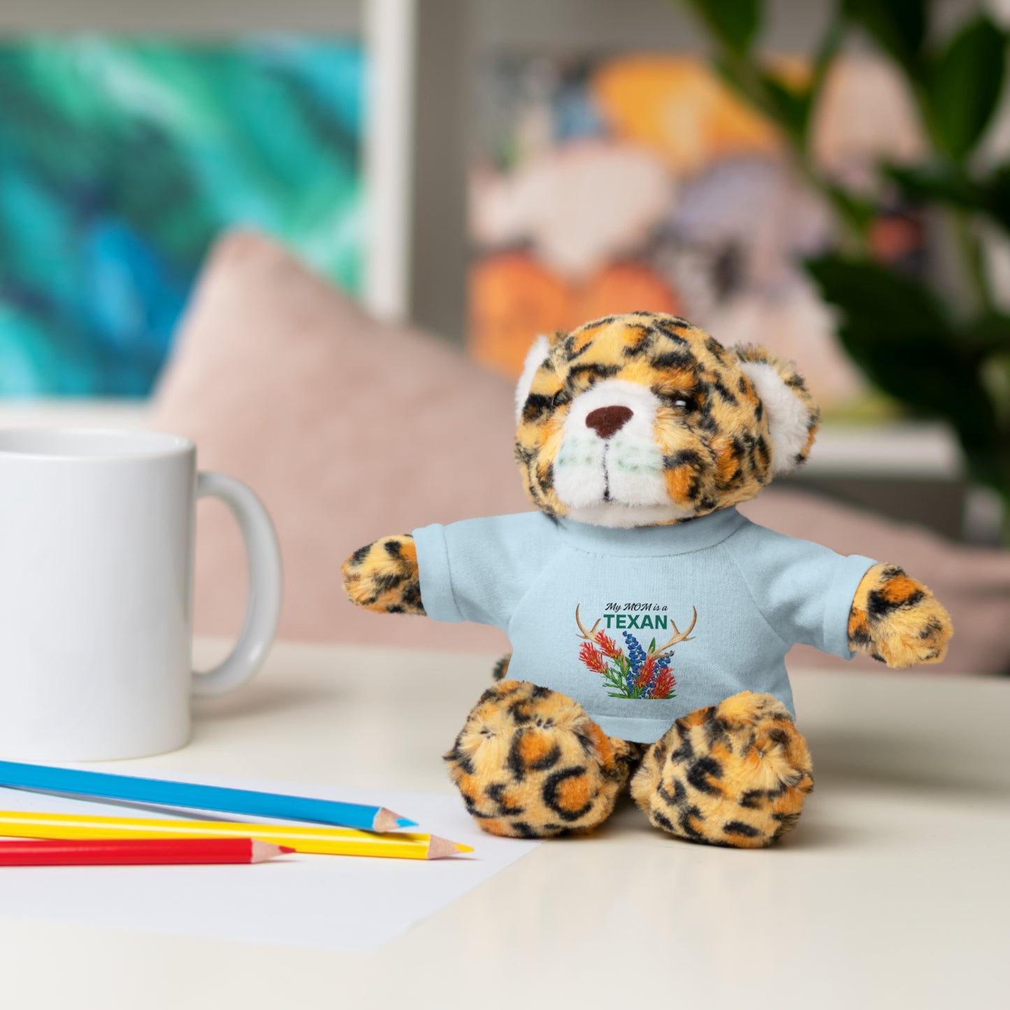 Texas MOM-Themed Stuffed Animal with Tee - Perfect Gift for Kids and Collectors