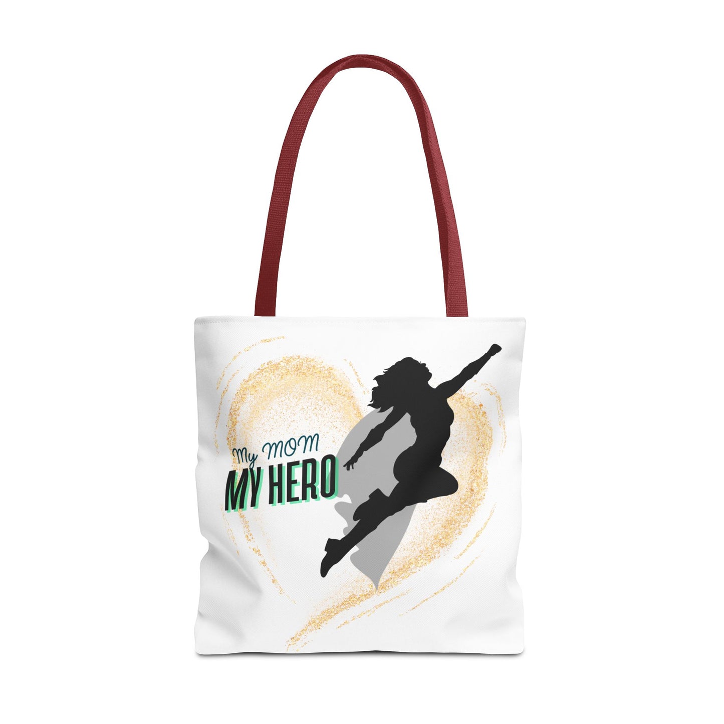 My Mom, My Hero Tote Bag - Heart Design for Mother's Day and Everyday Use