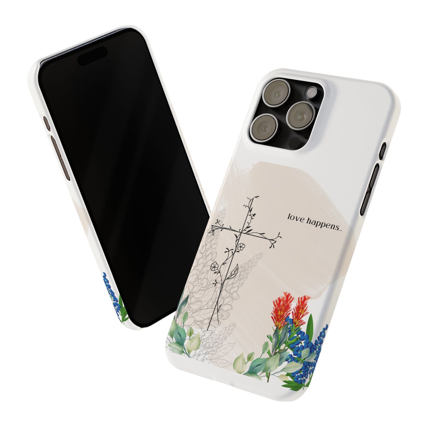 Floral Love Happens Phone Case - Slim Design for Nature Lovers