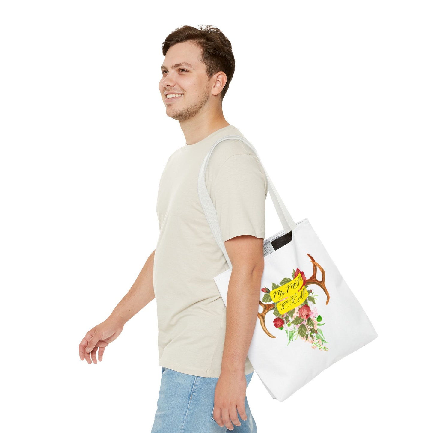 My MOM is a Texan Floral Western Tote Bag - Perfect for Moms Who Love Texas