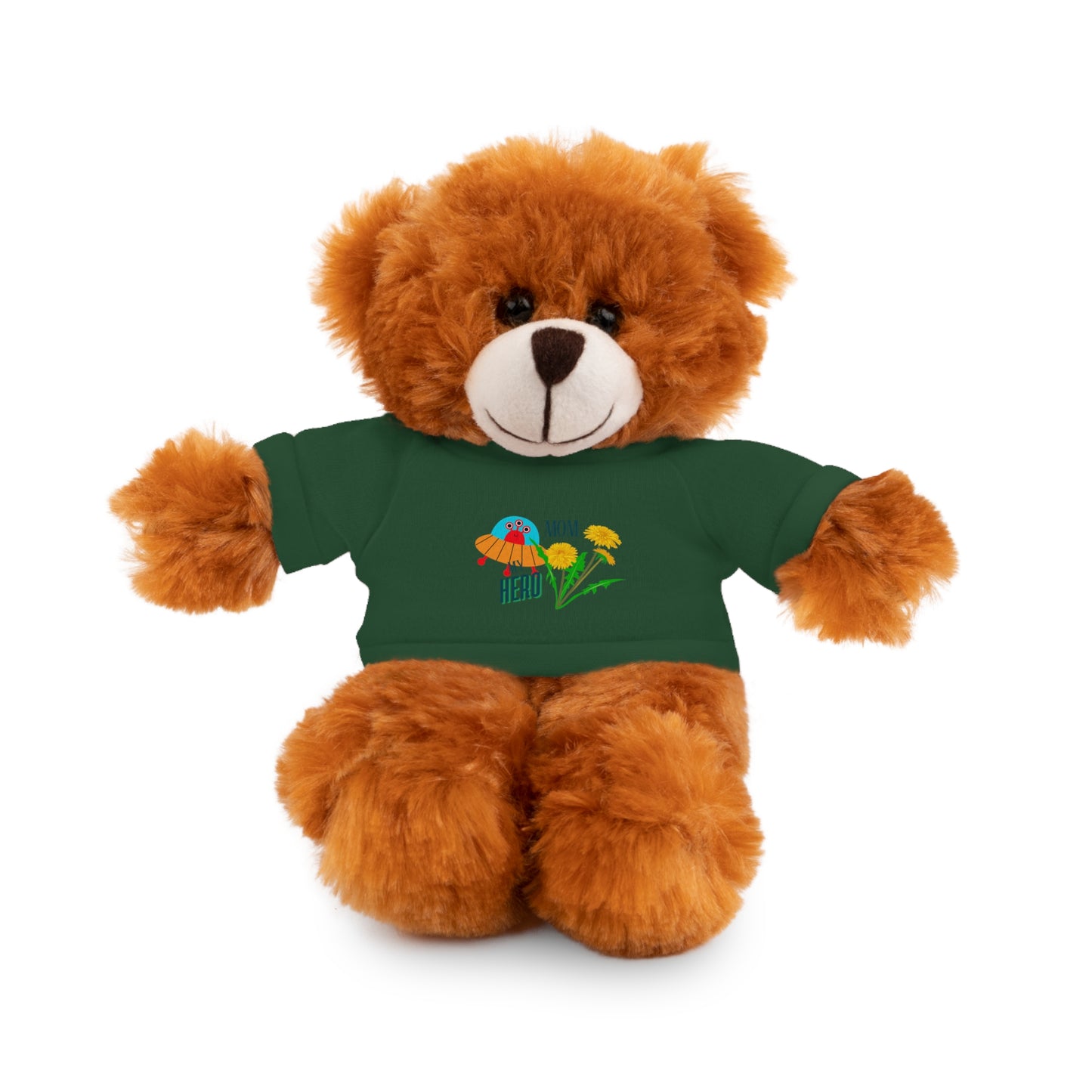 MOM is my Hero Stuffed Animal Tee Bear - Perfect Gift for Kids & Celebrations