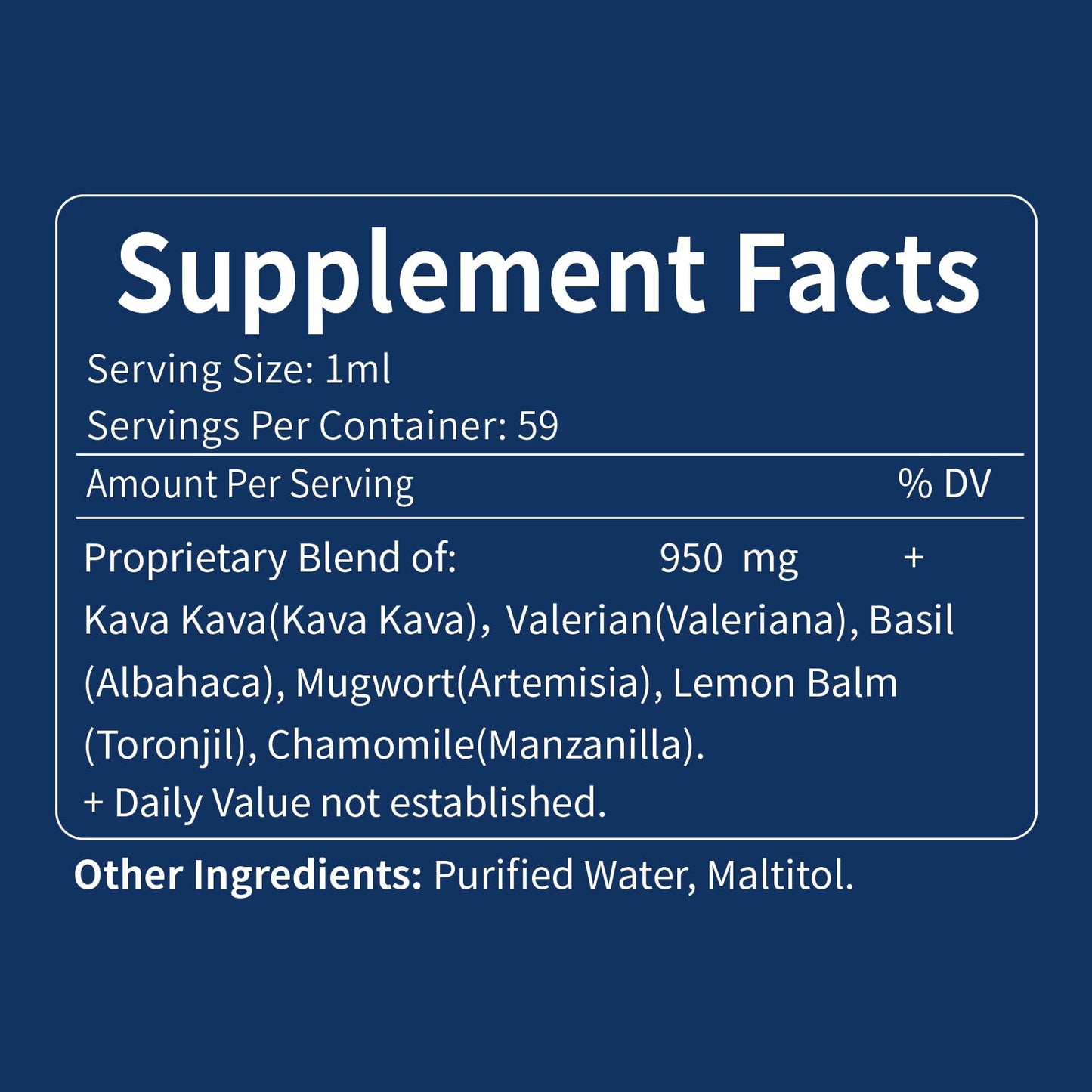 Kava Kava Root Extract Drops for Calming & Relaxation Support, Natural Herbal Blend Tincture Supplement for Better Sleep Support with Valerian Root, Lemon Balm and Chamomile. 2oz