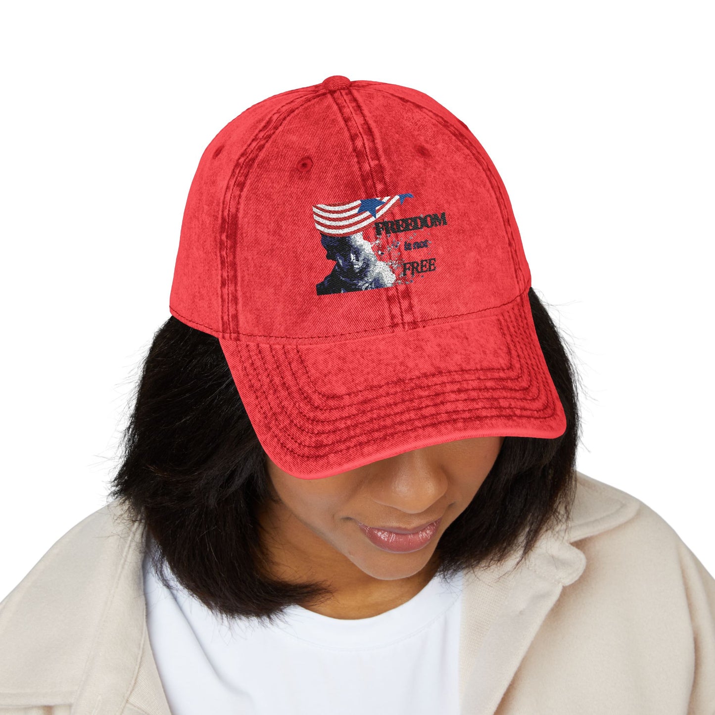 'Freedom is not Free' Embroidered Cap, Retro USA Hat, Patriotic, Gift for Independence Day