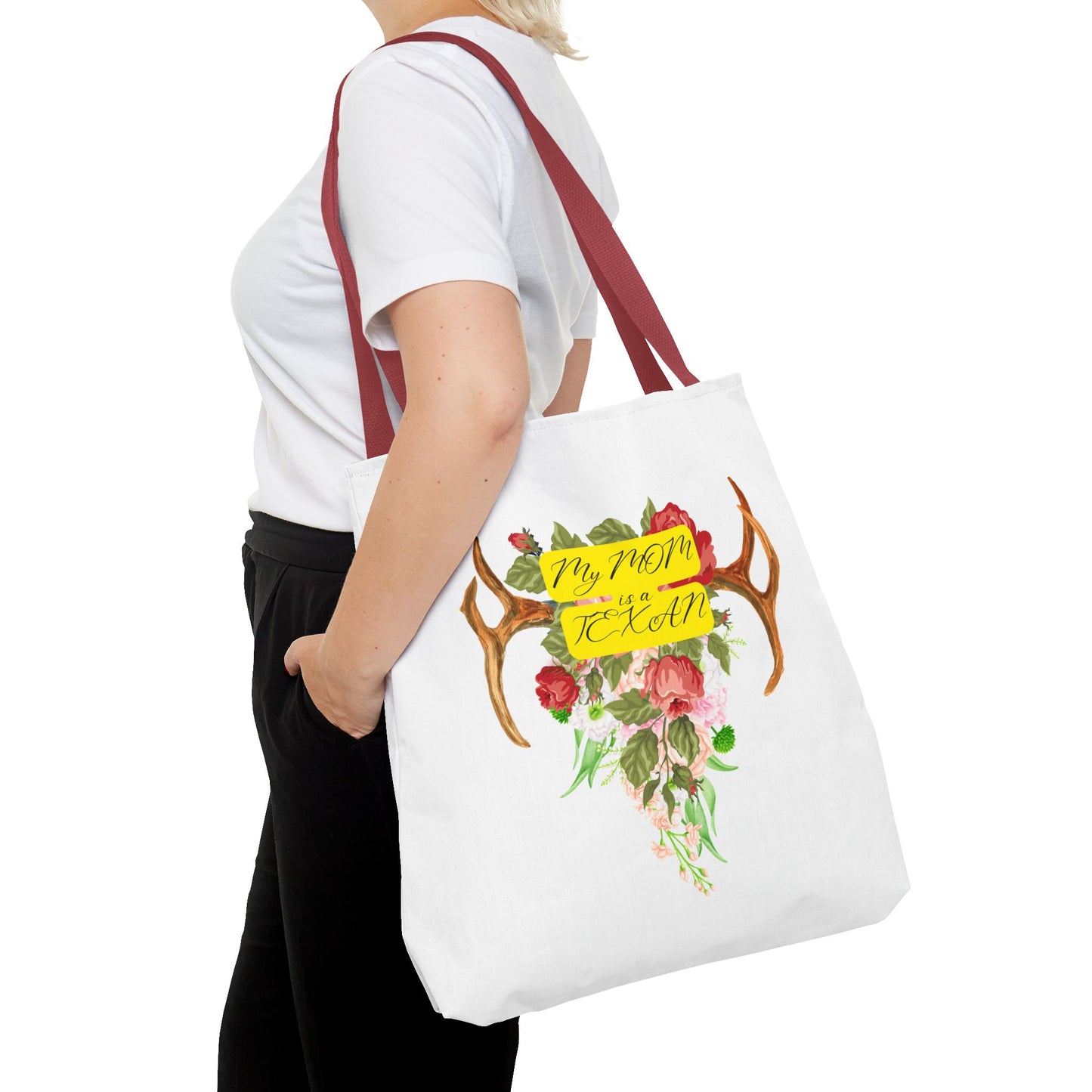 My MOM is a Texan Floral Western Tote Bag - Perfect for Moms Who Love Texas