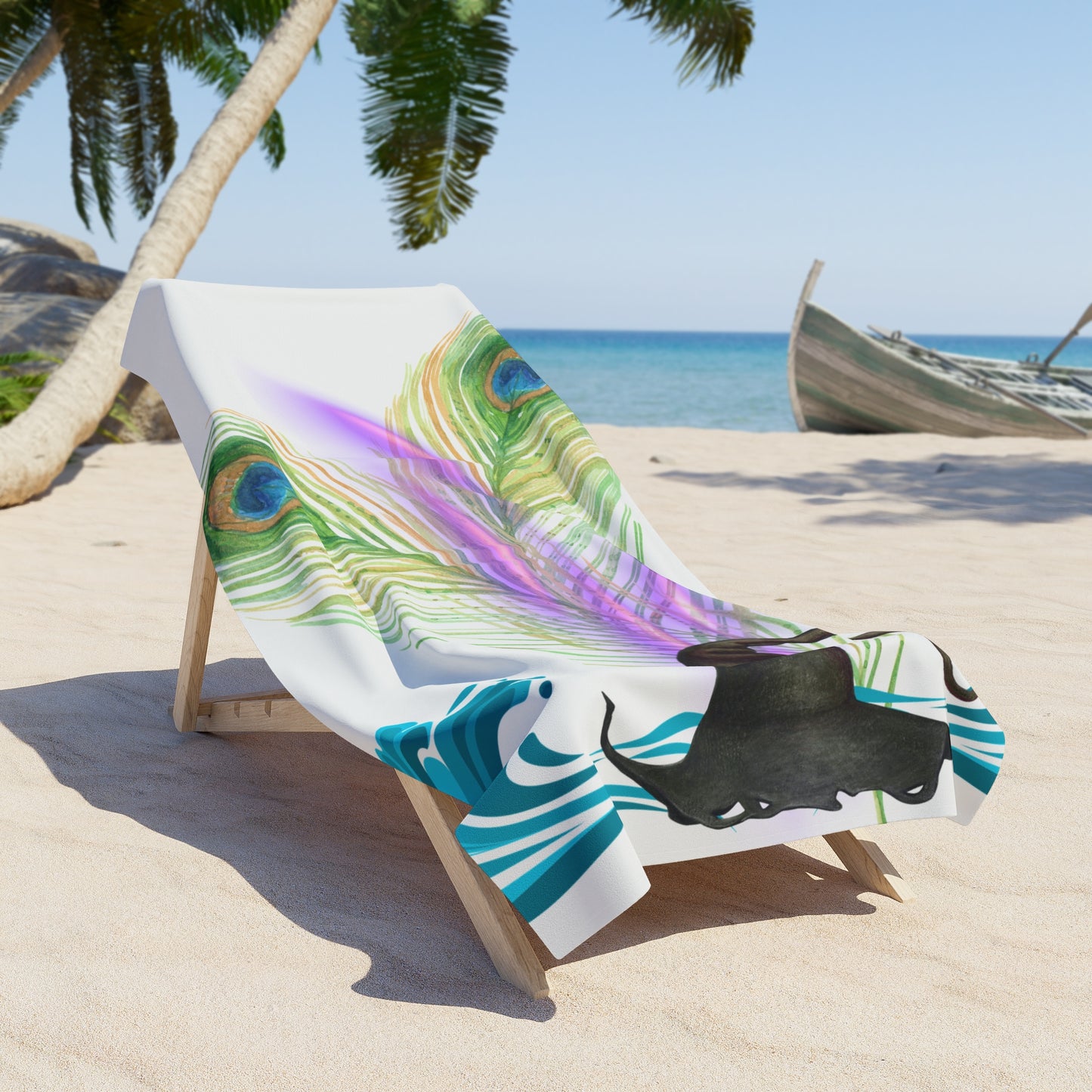 Hallowqueen Beach Towel – Colorful Boho Ocean Vibe
