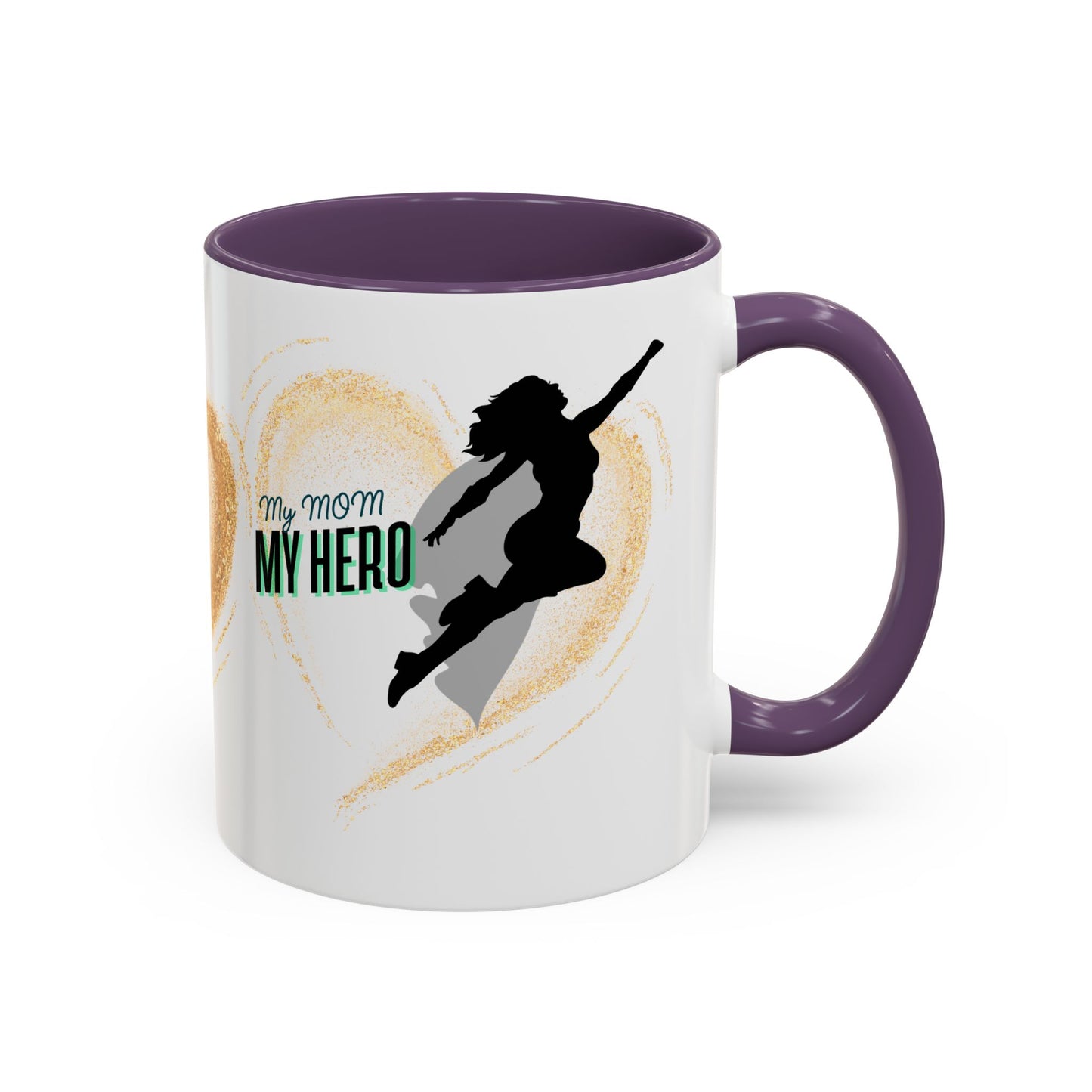 My Hero Mom Accent Coffee Mug - Perfect Gift for Mother's Day or Appreciation