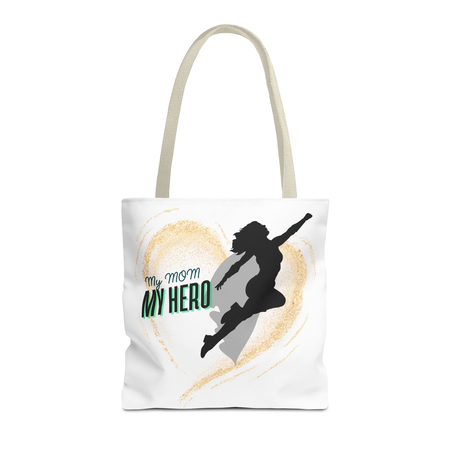 My Mom, My Hero Tote Bag - Heart Design for Mother's Day and Everyday Use