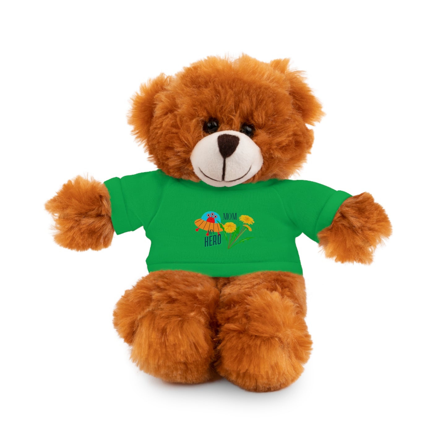 MOM is my Hero Stuffed Animal Tee Bear - Perfect Gift for Kids & Celebrations