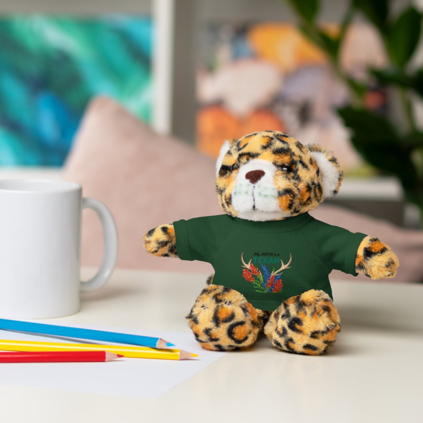 Texas MOM-Themed Stuffed Animal with Tee - Perfect Gift for Kids and Collectors