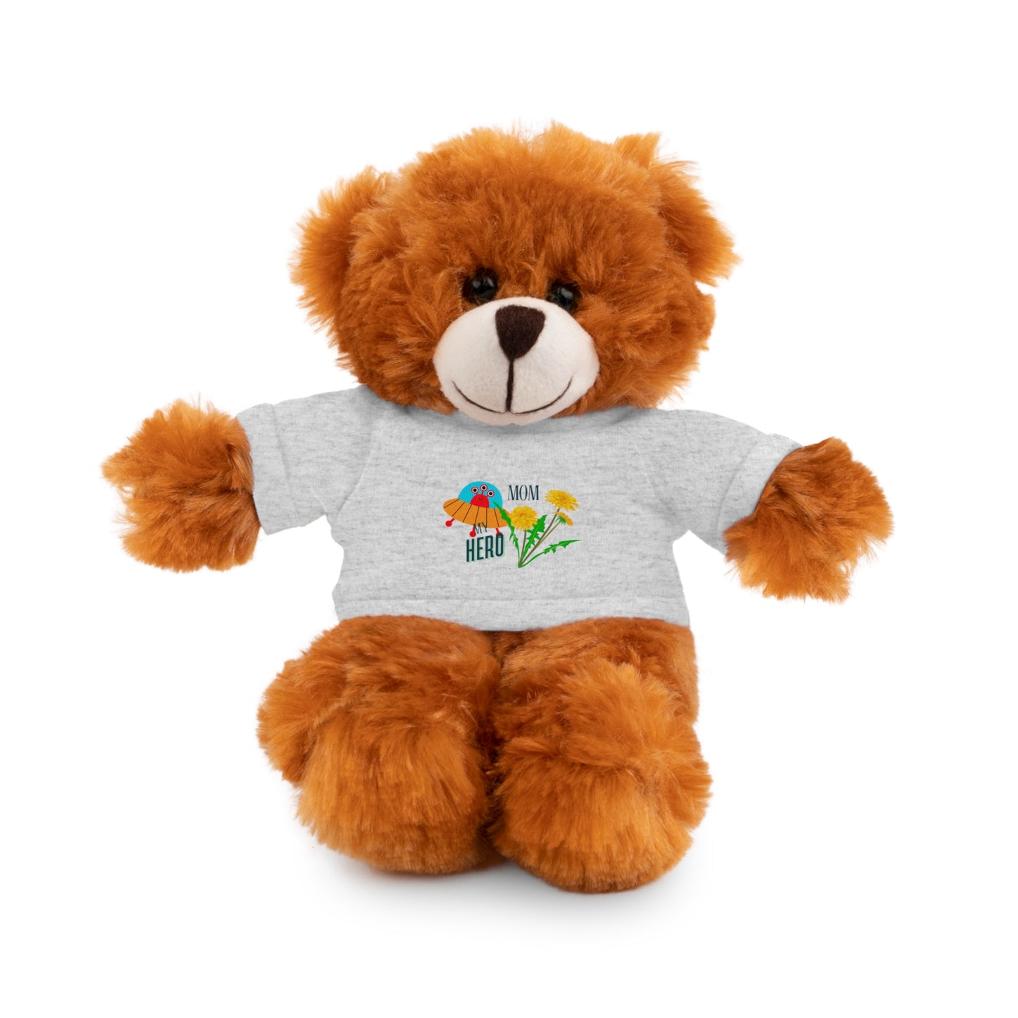 MOM is my Hero Stuffed Animal Tee Bear - Perfect Gift for Kids & Celebrations