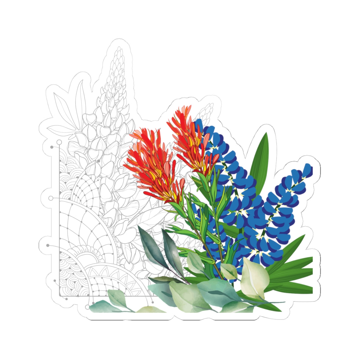 Bluebonnet Silhouette Stickers - Botanical Art for Laptops & Journals