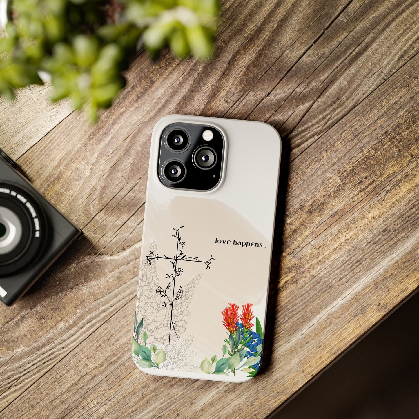 Floral Love Happens Phone Case - Slim Design for Nature Lovers