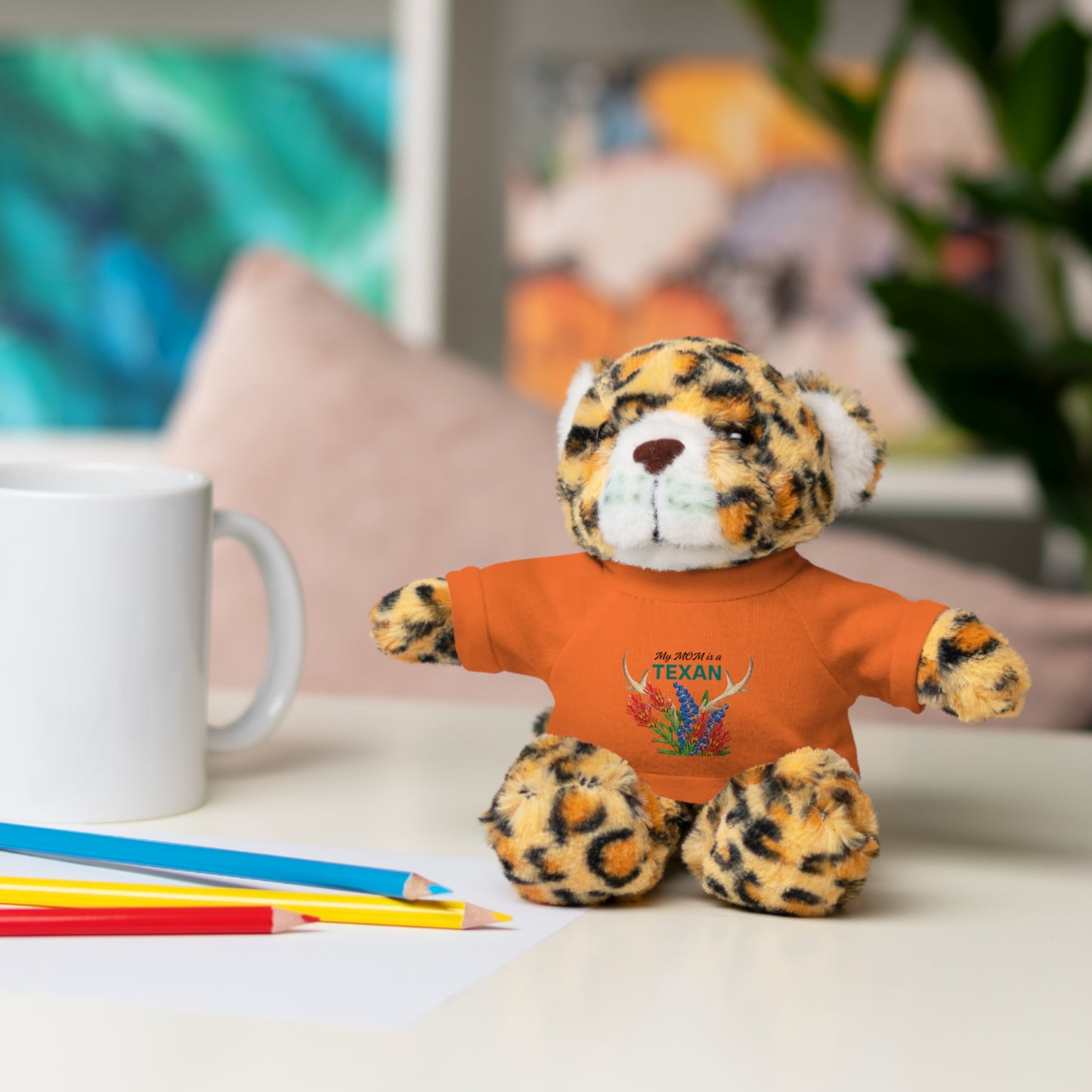 Texas MOM-Themed Stuffed Animal with Tee - Perfect Gift for Kids and Collectors