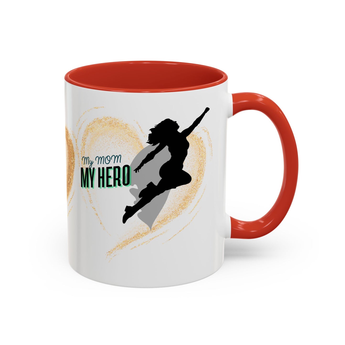My Hero Mom Accent Coffee Mug - Perfect Gift for Mother's Day or Appreciation