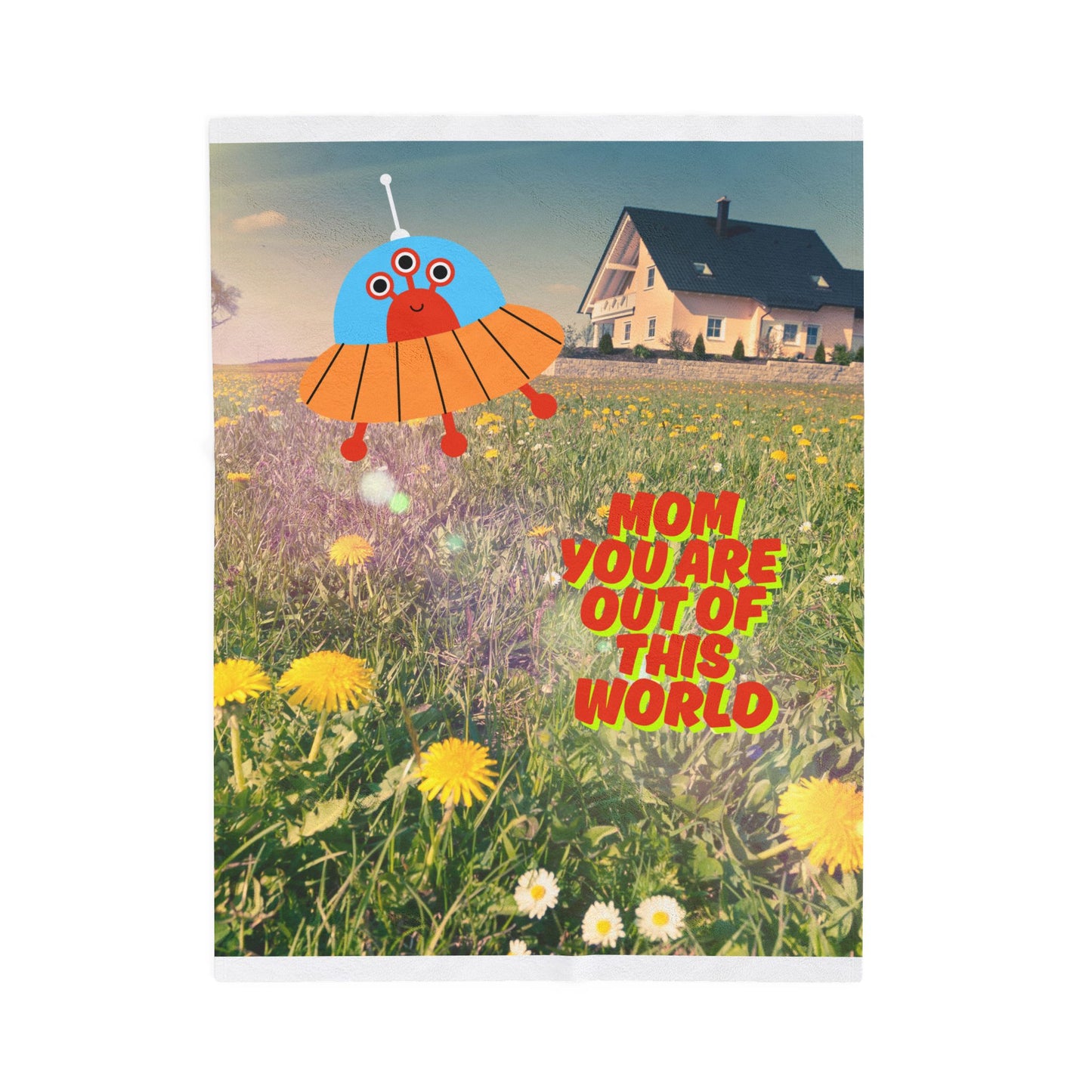 Out of This World Mom Velveteen Plush Blanket - Cozy Gift for Mother's Day & Birthdays