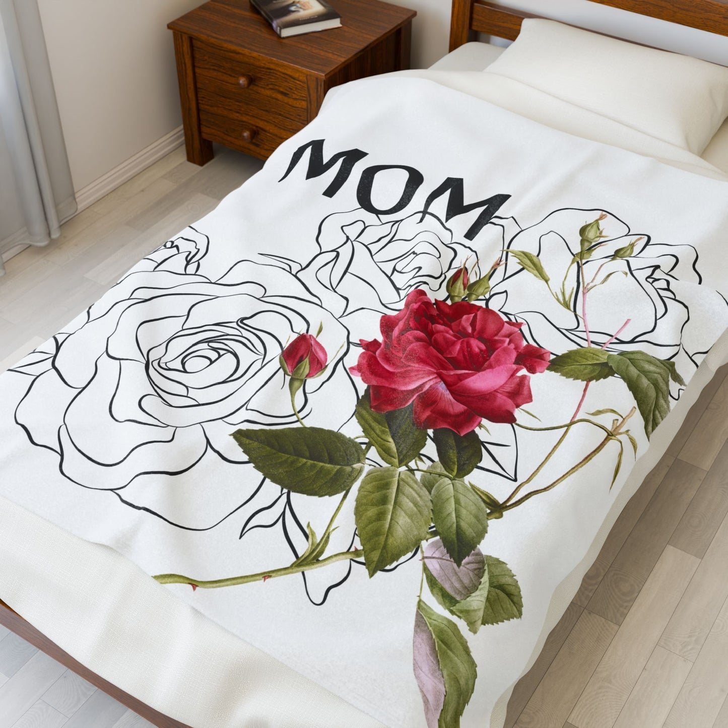 Special Mom Floral Velveteen Plush Blanket – Cozy Gift for Mother's Day