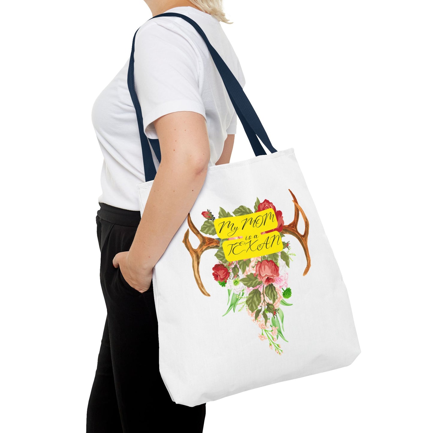 My MOM is a Texan Floral Western Tote Bag - Perfect for Moms Who Love Texas