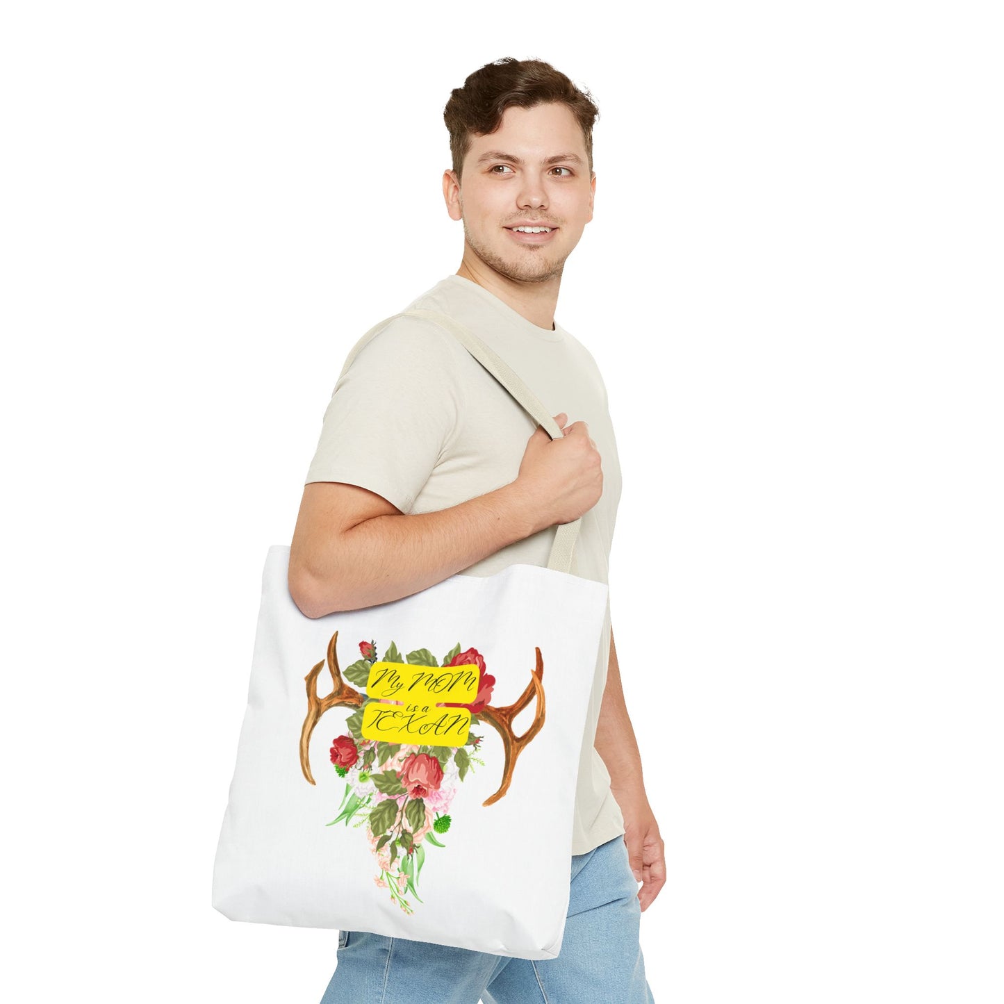 My MOM is a Texan Floral Western Tote Bag - Perfect for Moms Who Love Texas