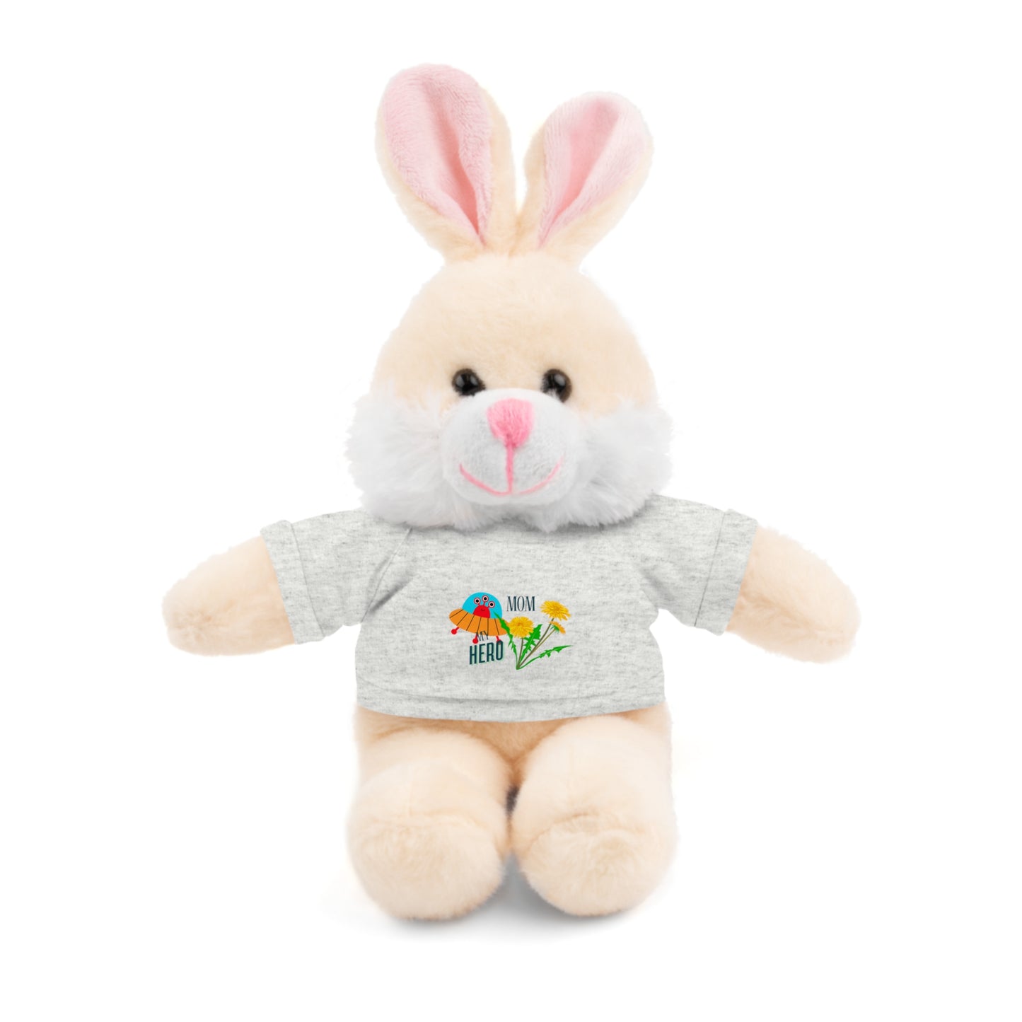 MOM is my Hero Stuffed Animal Tee Bear - Perfect Gift for Kids & Celebrations