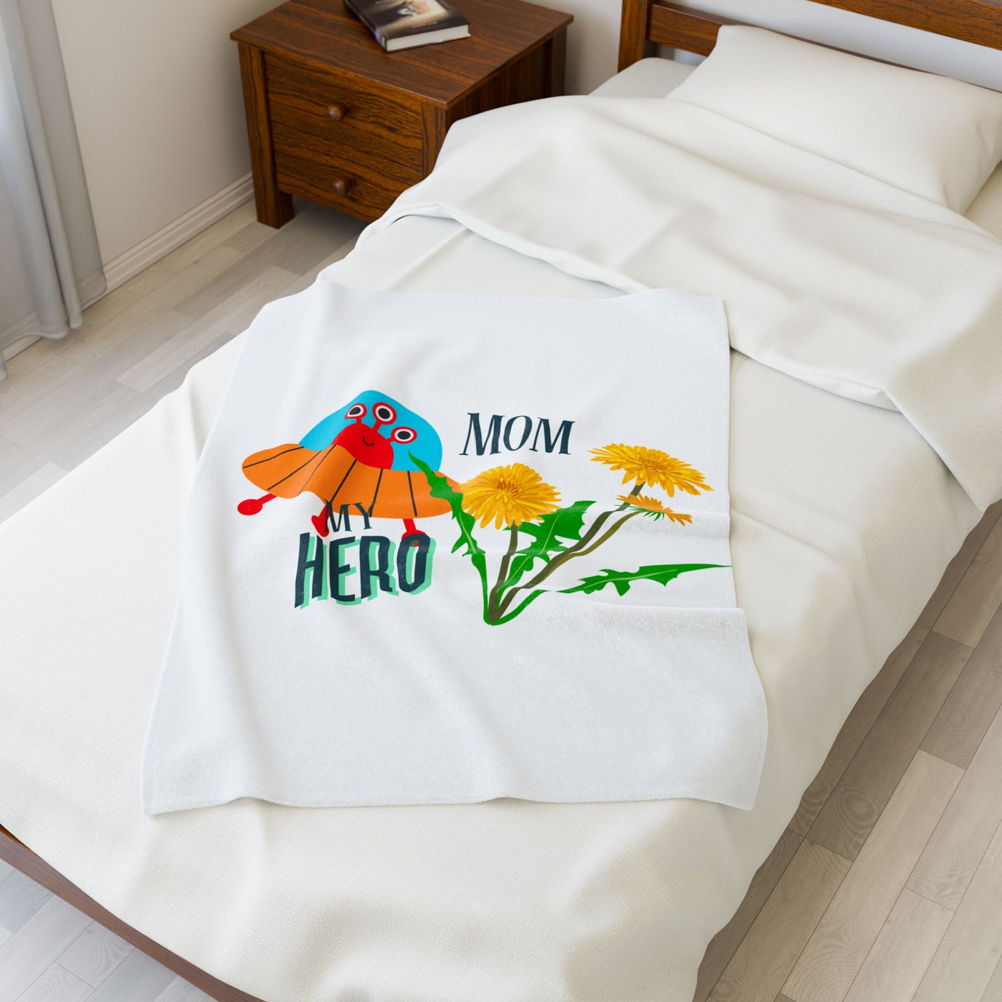 My Mom is My Hero Velveteen Plush Blanket - Cozy Gift for Mother's Day or Any Occasion