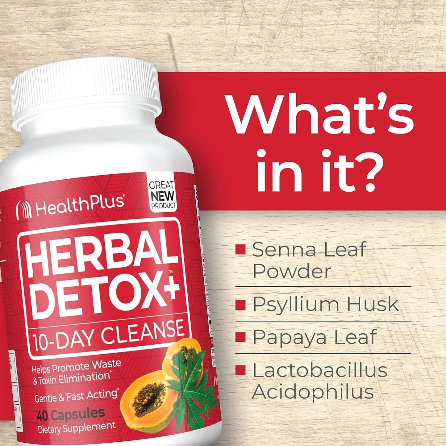 Herbal Detox+ (10-Day Cleanse), 40 Capsules, 20 Servings