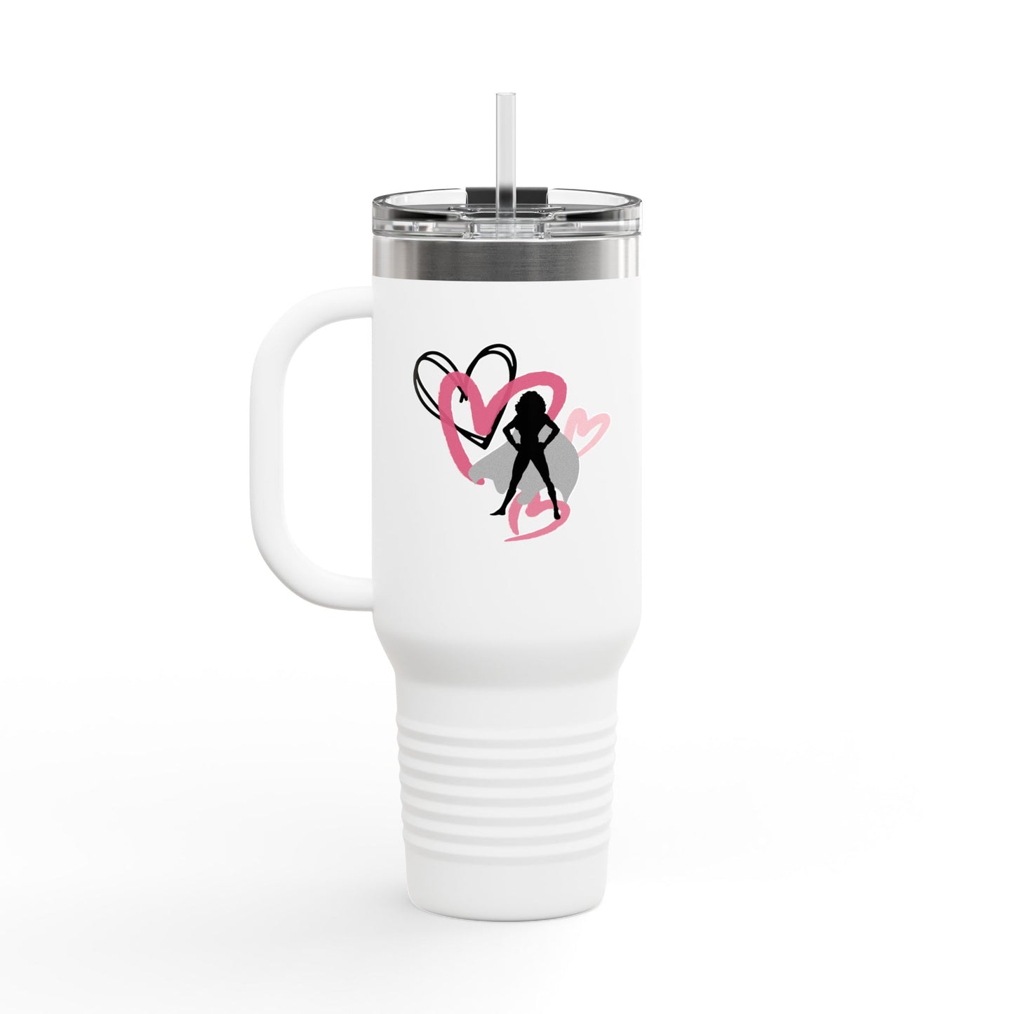 My Mom, My Hero, My Heart Design-40oz Insulated Travel Mug