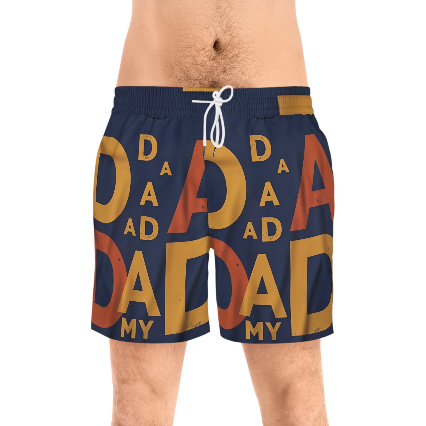 Retro Dad Swim Shorts — Vintage-Inspired Mid-Length Men's Swim Trunks