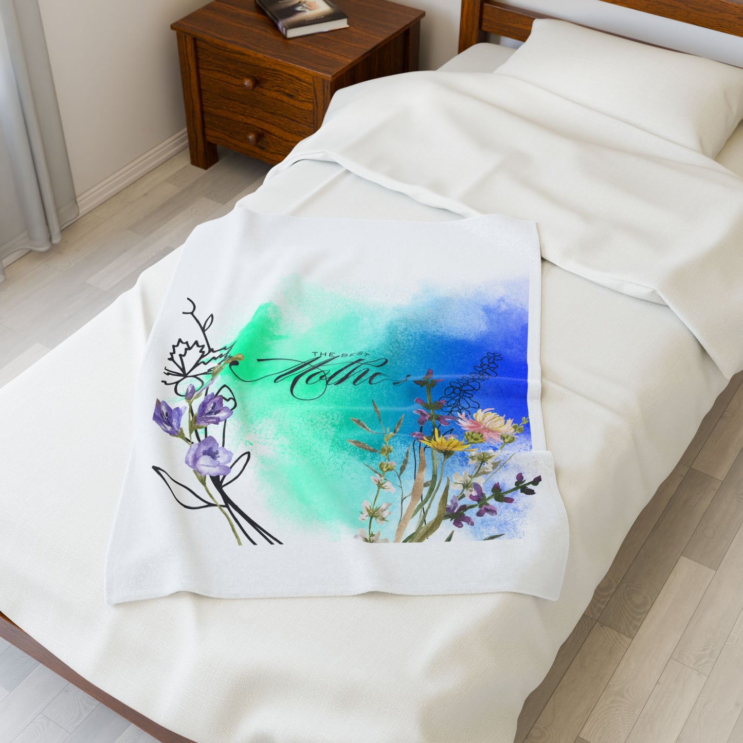 Best Mom Velveteen Plush Blanket - Cozy Gift for Mom