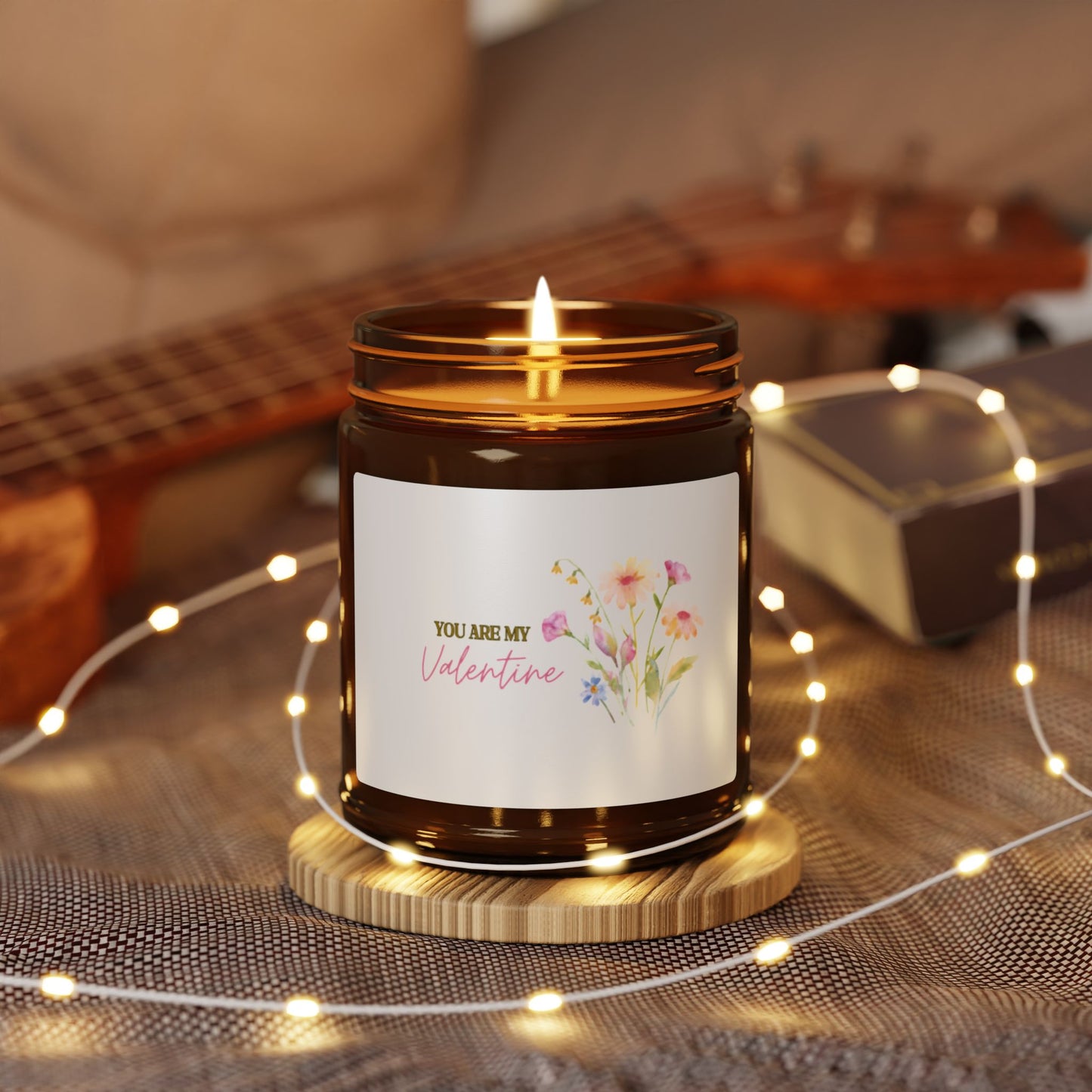 You Are My Valentine Scented Soy Candle (Multi-Size, Amber Jar)