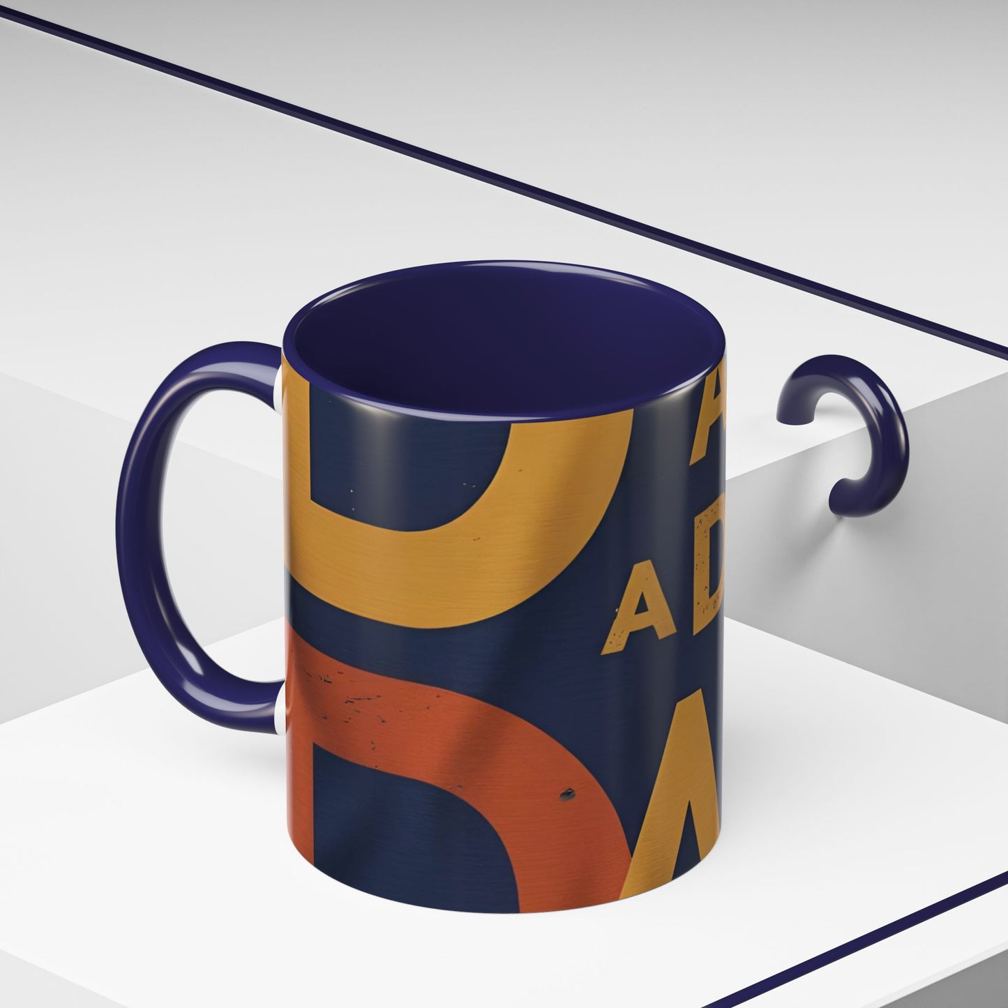 Retro Dad Coffee Mug — Retro Block Letters Accent Mug (11/15 oz)