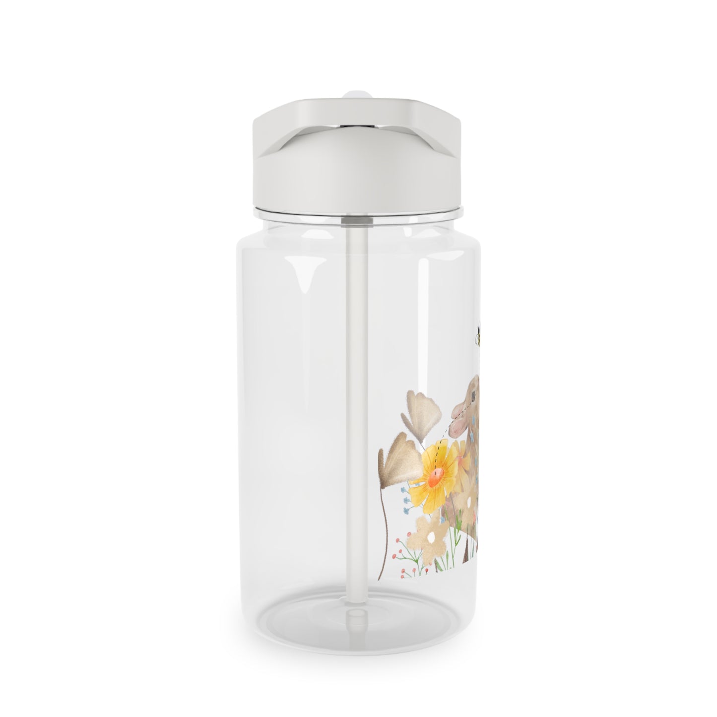Cute Bunny & Floral Tritan Water Bottle - Perfect for Spring Adventures