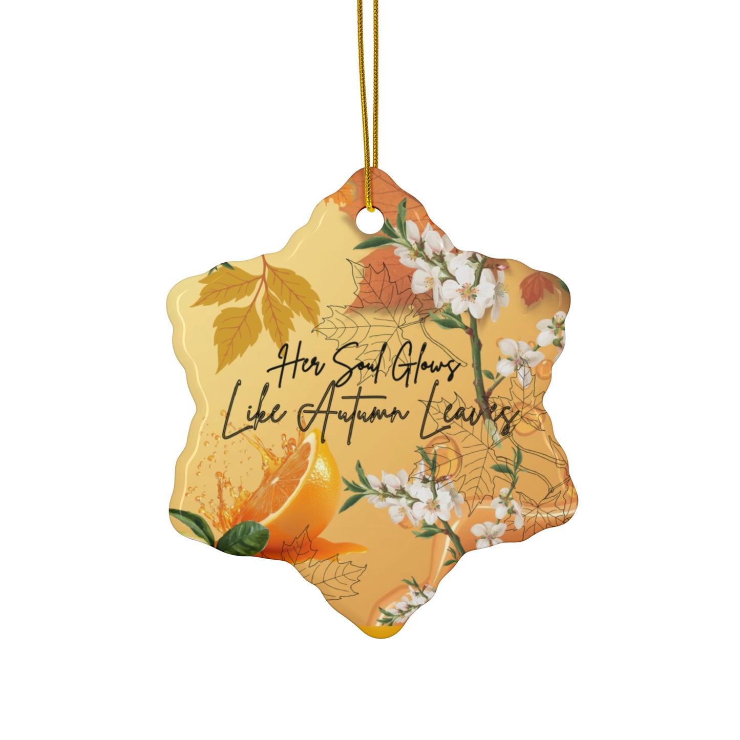 Whispering Maple Ceramic Ornament, Fall Decor, Holiday Gift, Seasonal Home Decoration, Thanksgiving Ornament, Warm Wishes Decor
